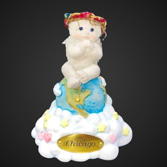 Vintage 1997 Dreamcicles Sitting on Top of the World Figurine Chicago Windy City - Picture 1 of 5